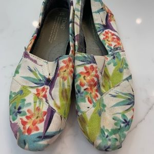 Toms Floral Tropical Canvas Classic Flat